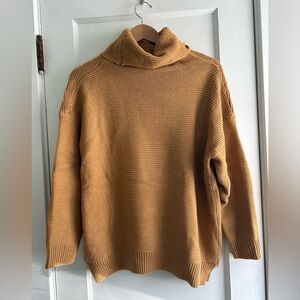 Cozy Mustard Turtleneck Knit Sweater